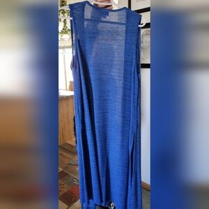 Blue Sleeveless  Duster